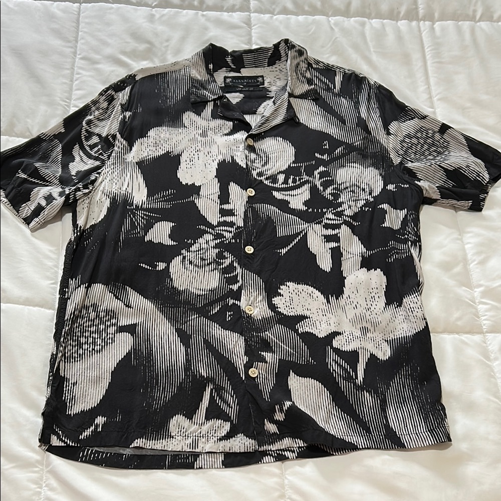 All Saints Monochrome Floral Men's Shirt